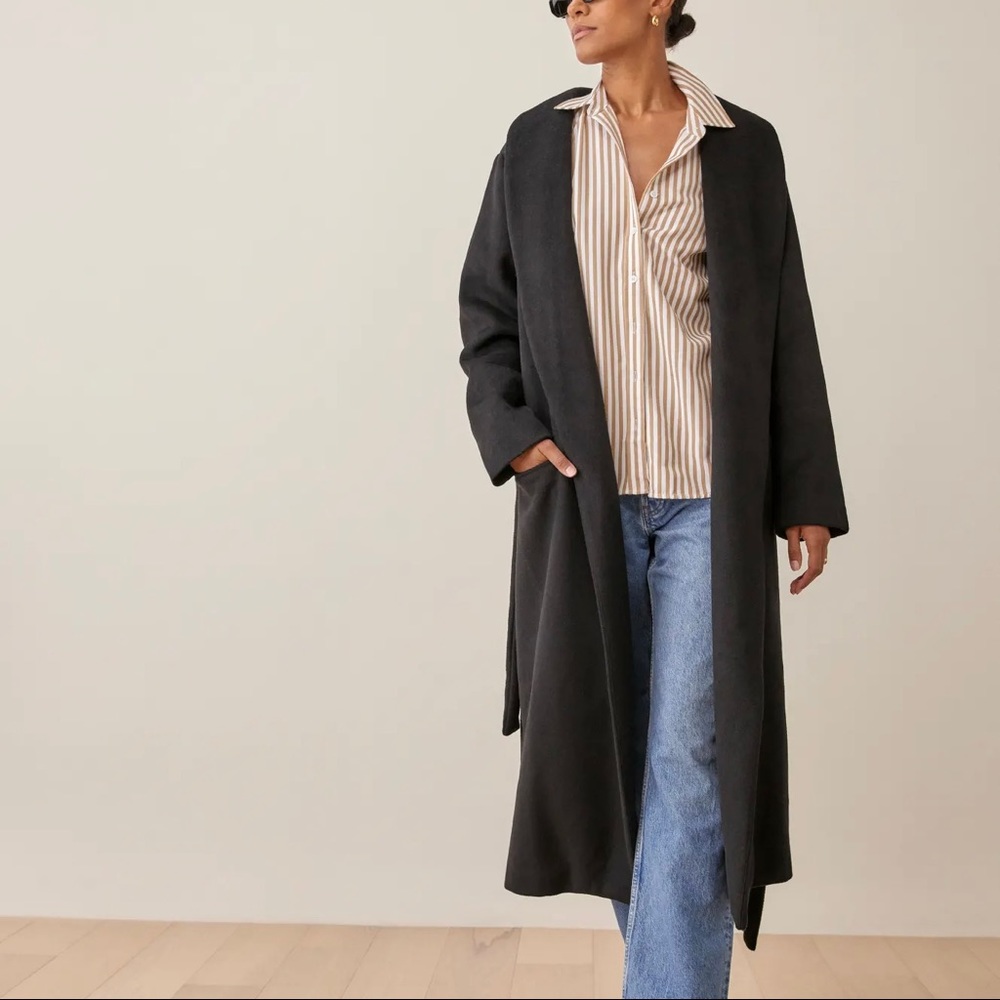 NWOT Reformation Greenwich Coat - Black